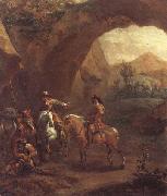 Landscape with troopers and soldiers beneath a rocky arch Adam Colonia